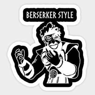 Berserker Style - White Lettering Sticker